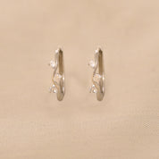 Silver Dot Wavey Hoops