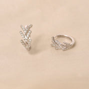 Silver Edgy Hoops Earring