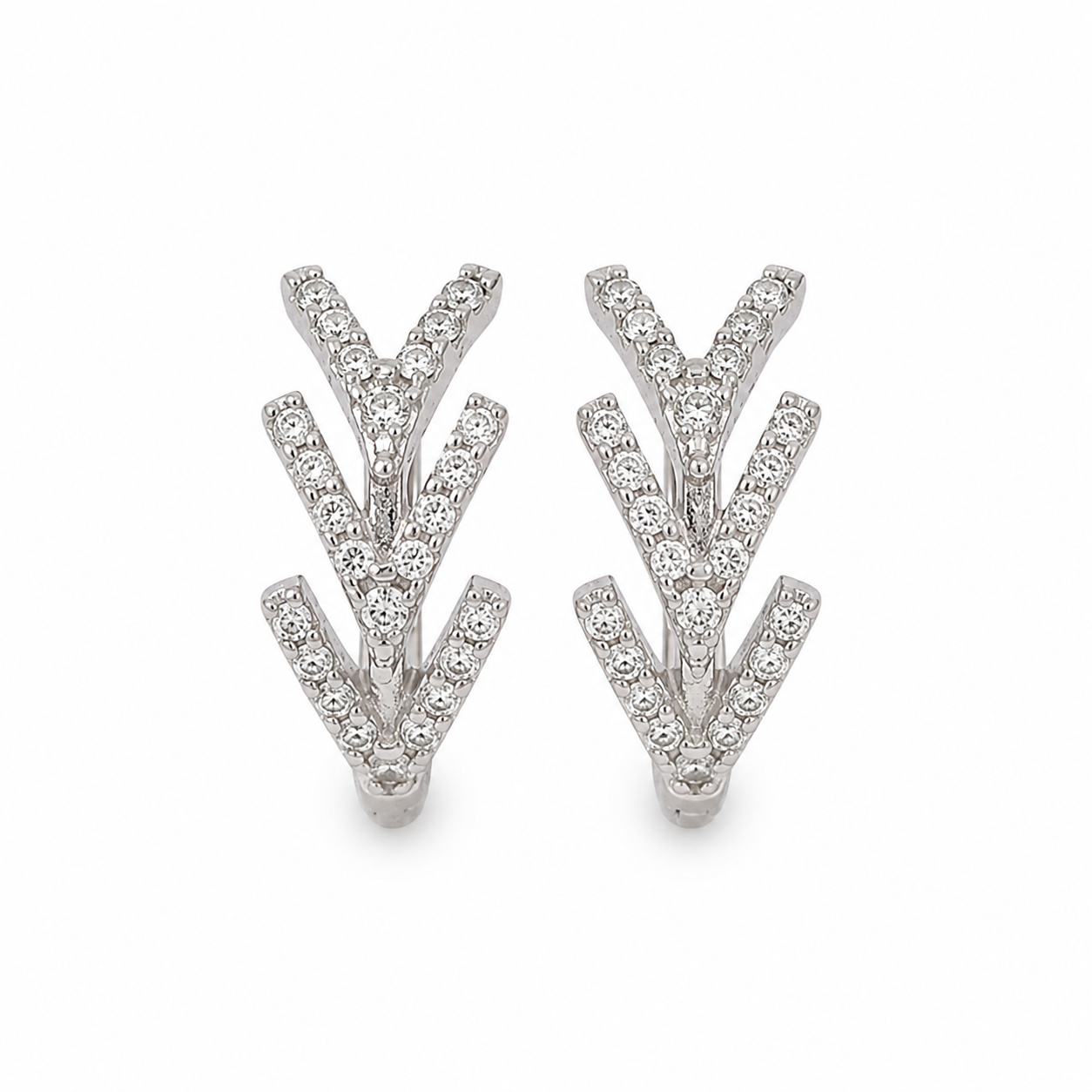Silver Edgy Hoops Earring
