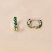 Green Crystal Huggie Earring