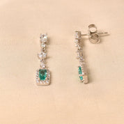 Dainty Drop Earrings -Green