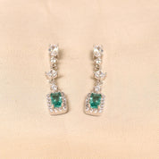 Dainty Drop Earrings -Green