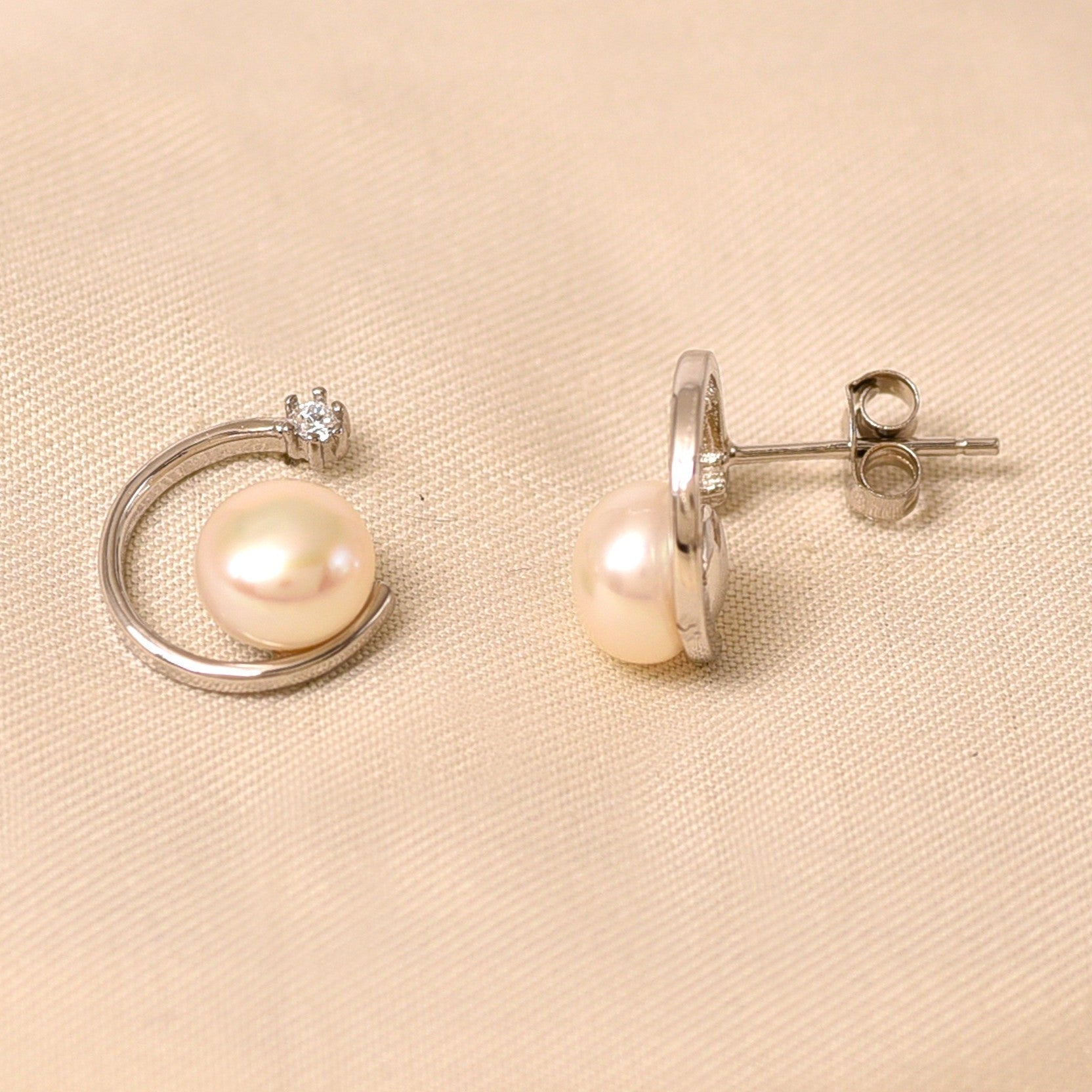 Half Moon Pearl Earring