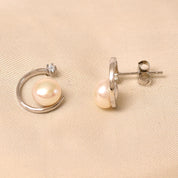 Half Moon Pearl Earring