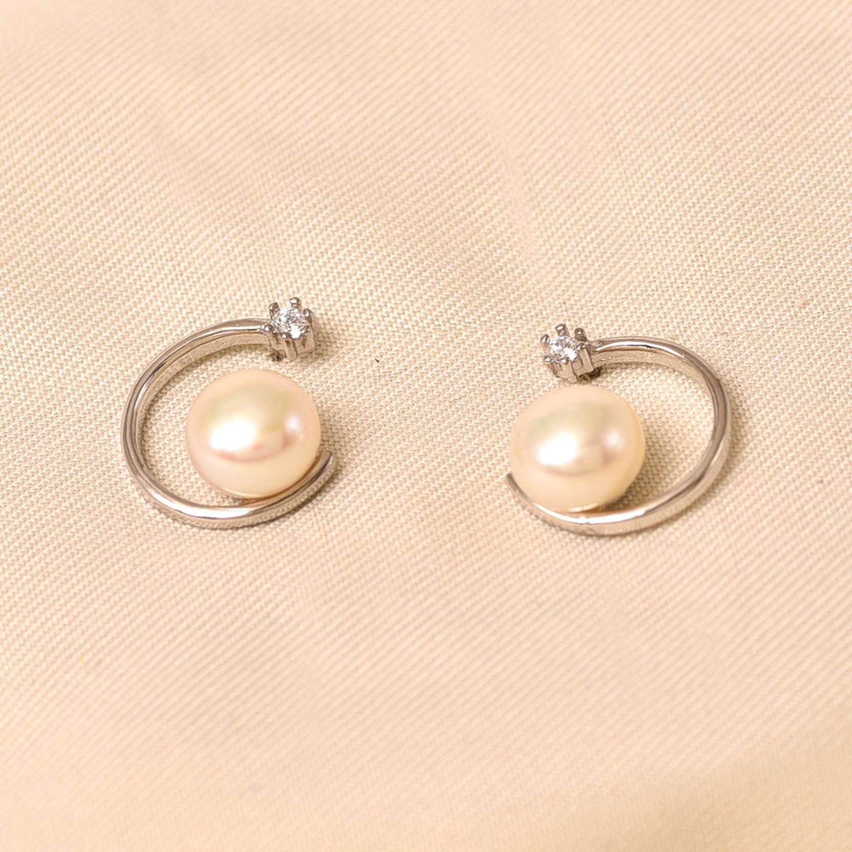 Half Moon Pearl Earring