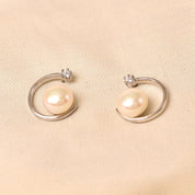 Half Moon Pearl Earring