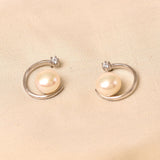 Half Moon Pearl Earring