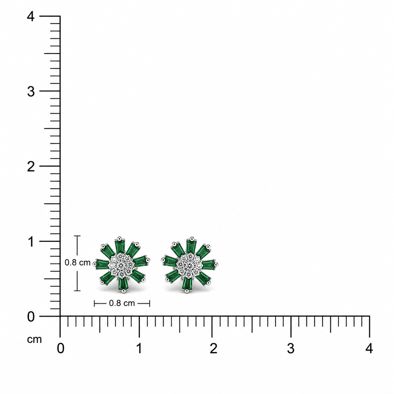 Daisy Radiant Earrings -Green