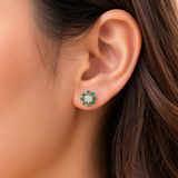 Daisy Radiant Earrings -Green