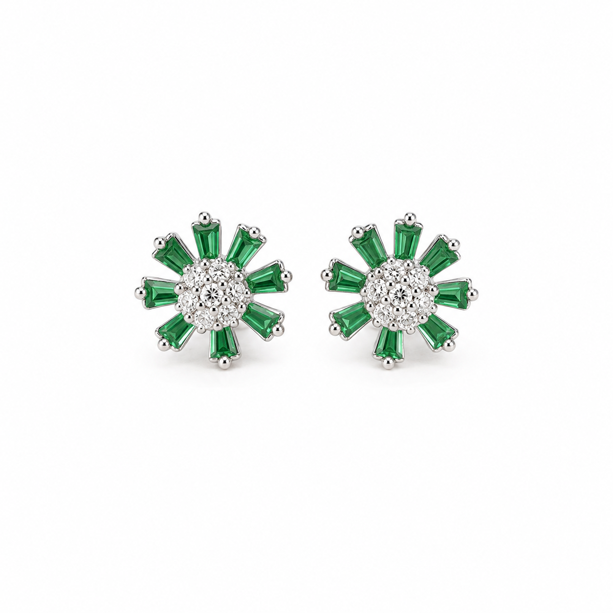 Daisy Radiant Earrings -Green