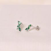 Silver Green Wreath Earring