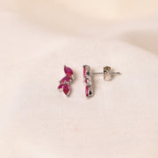 Silver Pink Wreath Earring