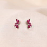 Silver Pink Wreath Earring