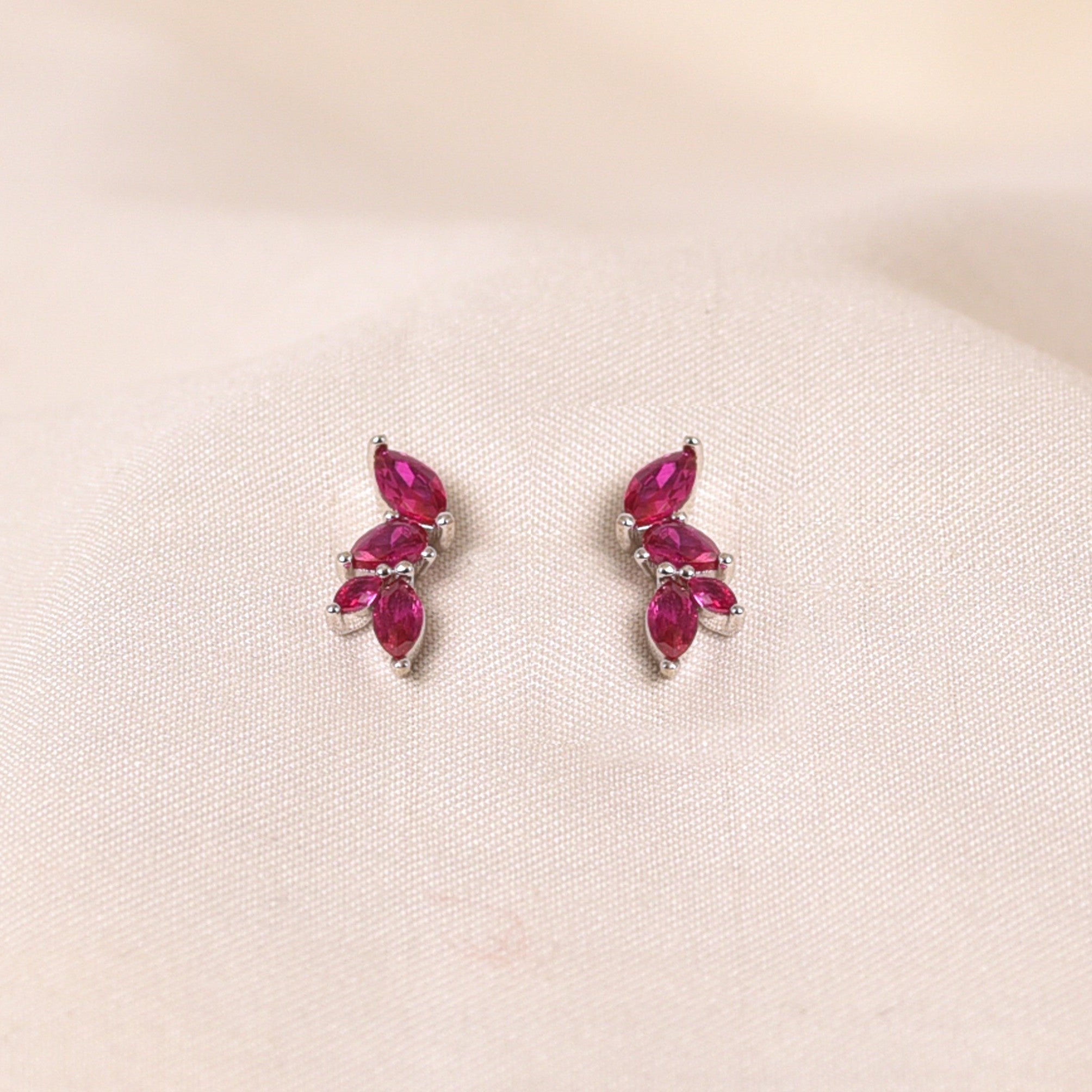 Silver Pink Wreath Earring