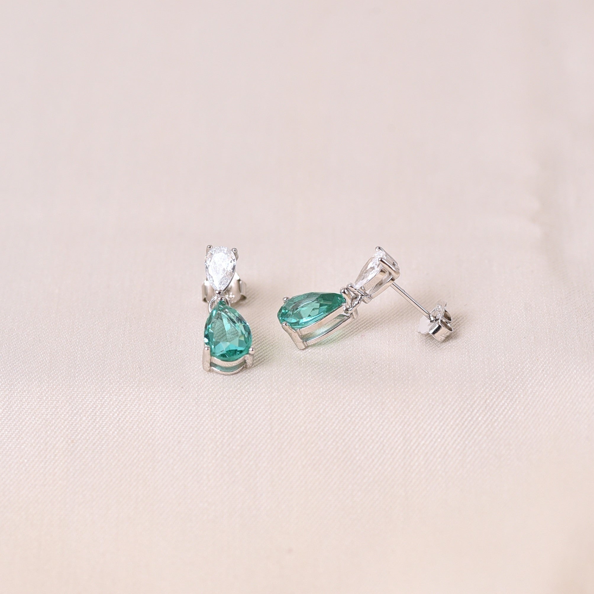 Silver Drip Earring -Turquoise