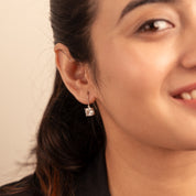 Silver Square Drop Earring