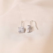 Silver Square Drop Earring