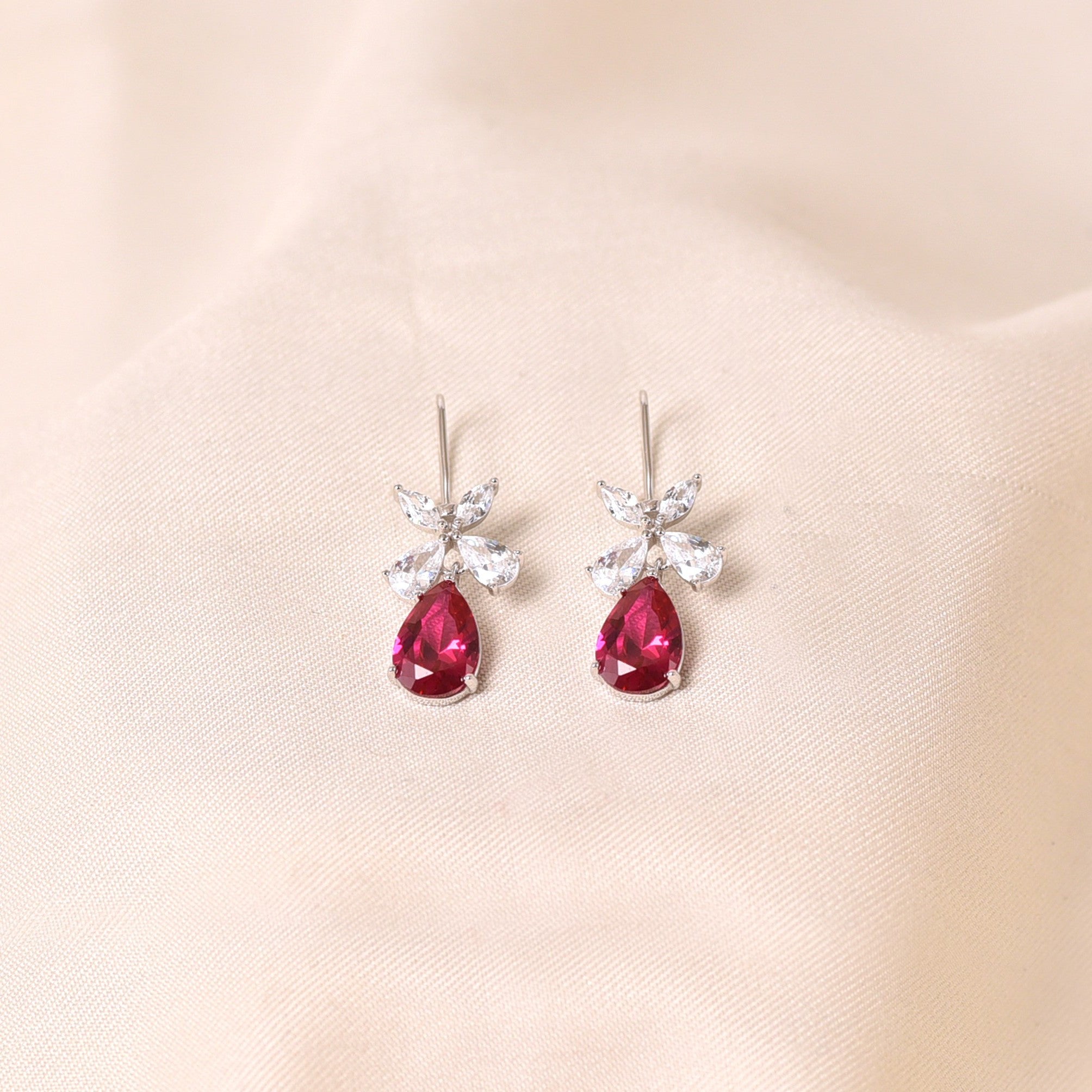 Butterfly Drop Earring -Dark Pink