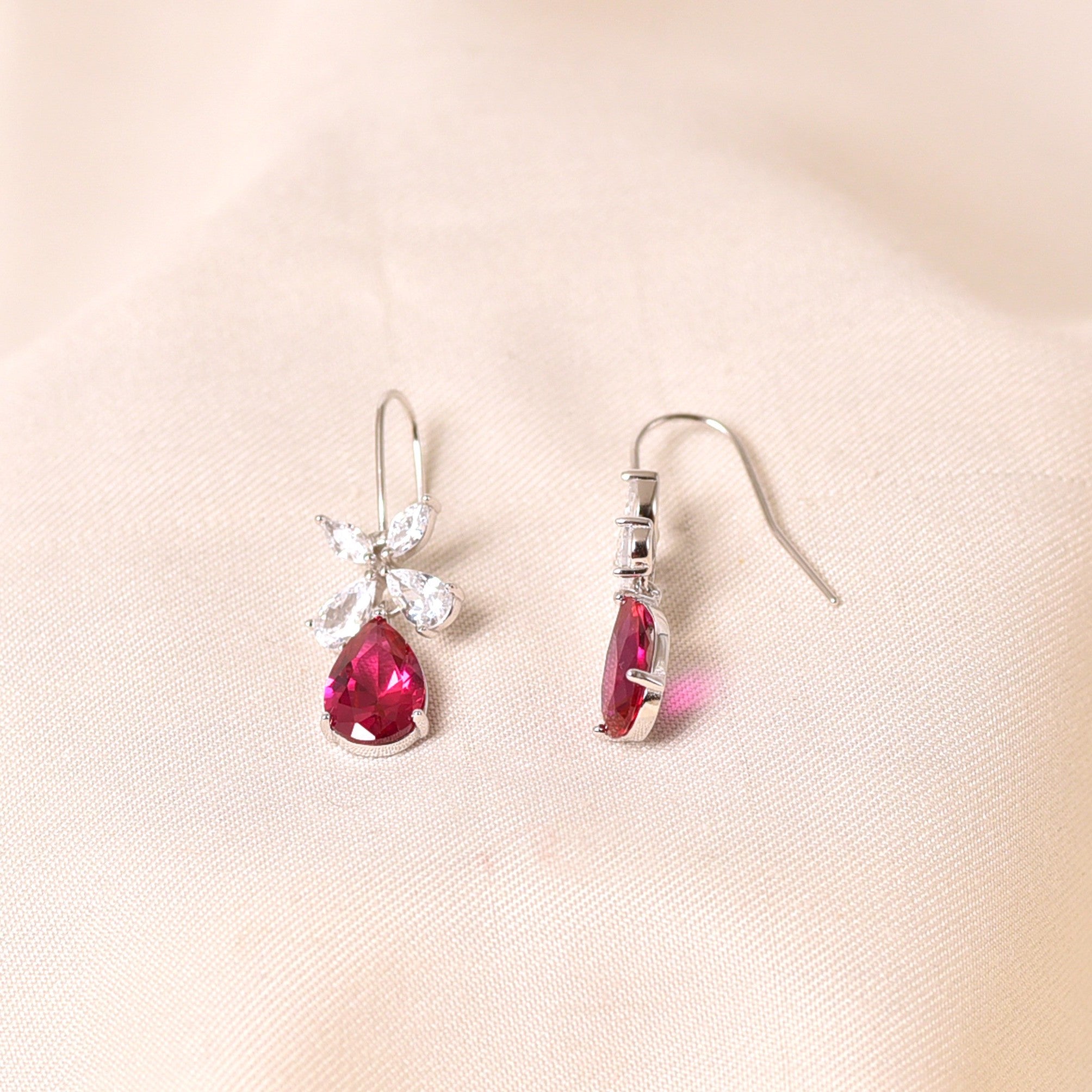 Butterfly Drop Earring -Dark Pink