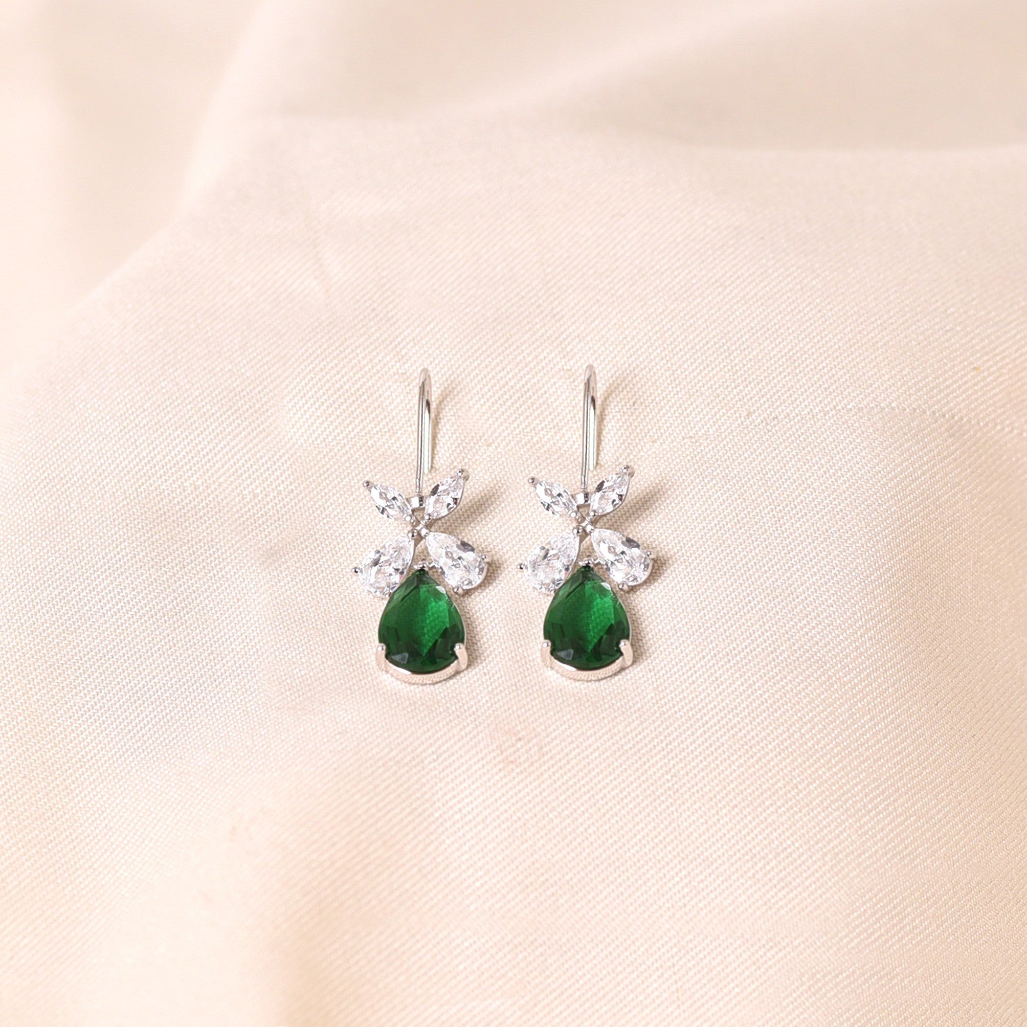 Butterfly Drop Earring -Dark Green
