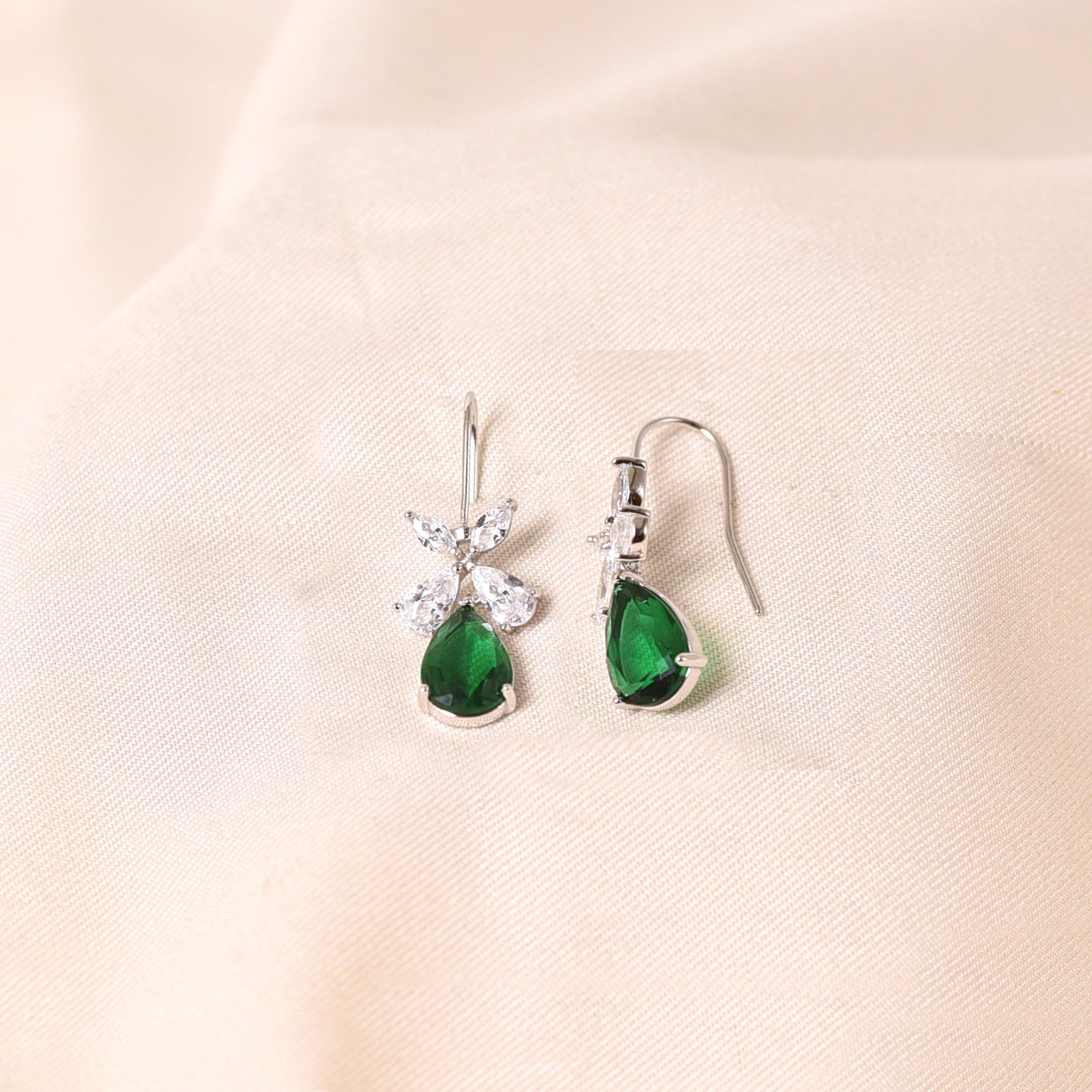 Butterfly Drop Earring -Dark Green