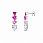 Rainbow Heart Earring - Pink