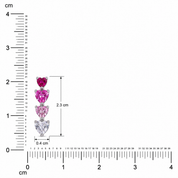 Rainbow Heart Earring - Pink
