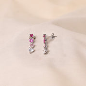 Rainbow Heart Earring - Pink