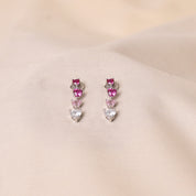 Rainbow Heart Earring - Pink