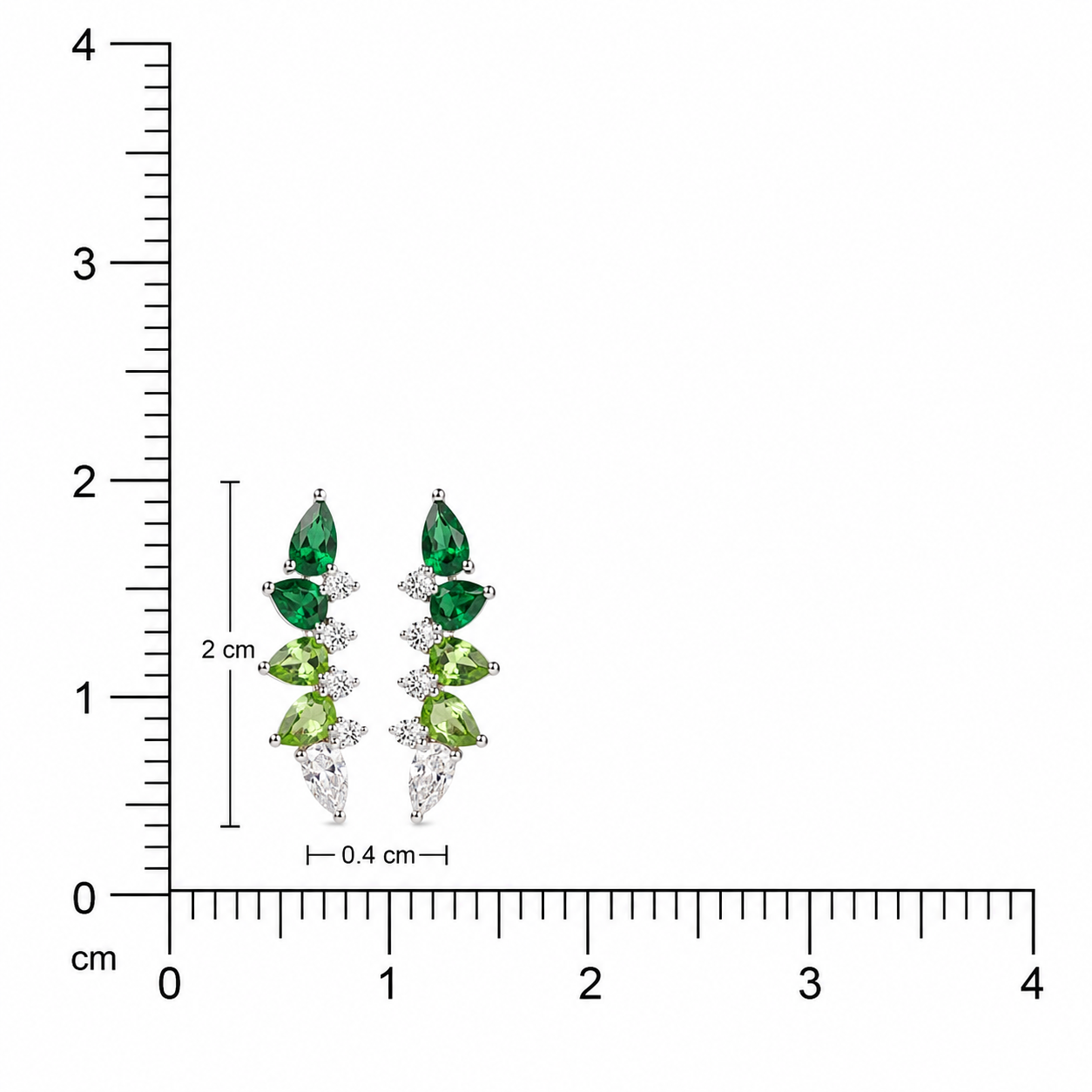 Statement  Earring - Dark Green