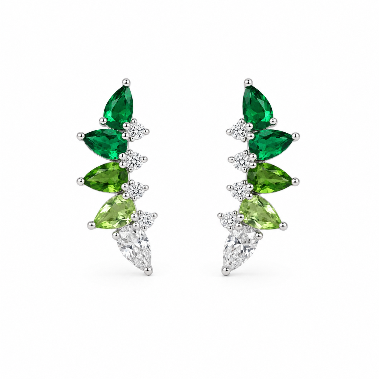 Statement  Earring - Dark Green