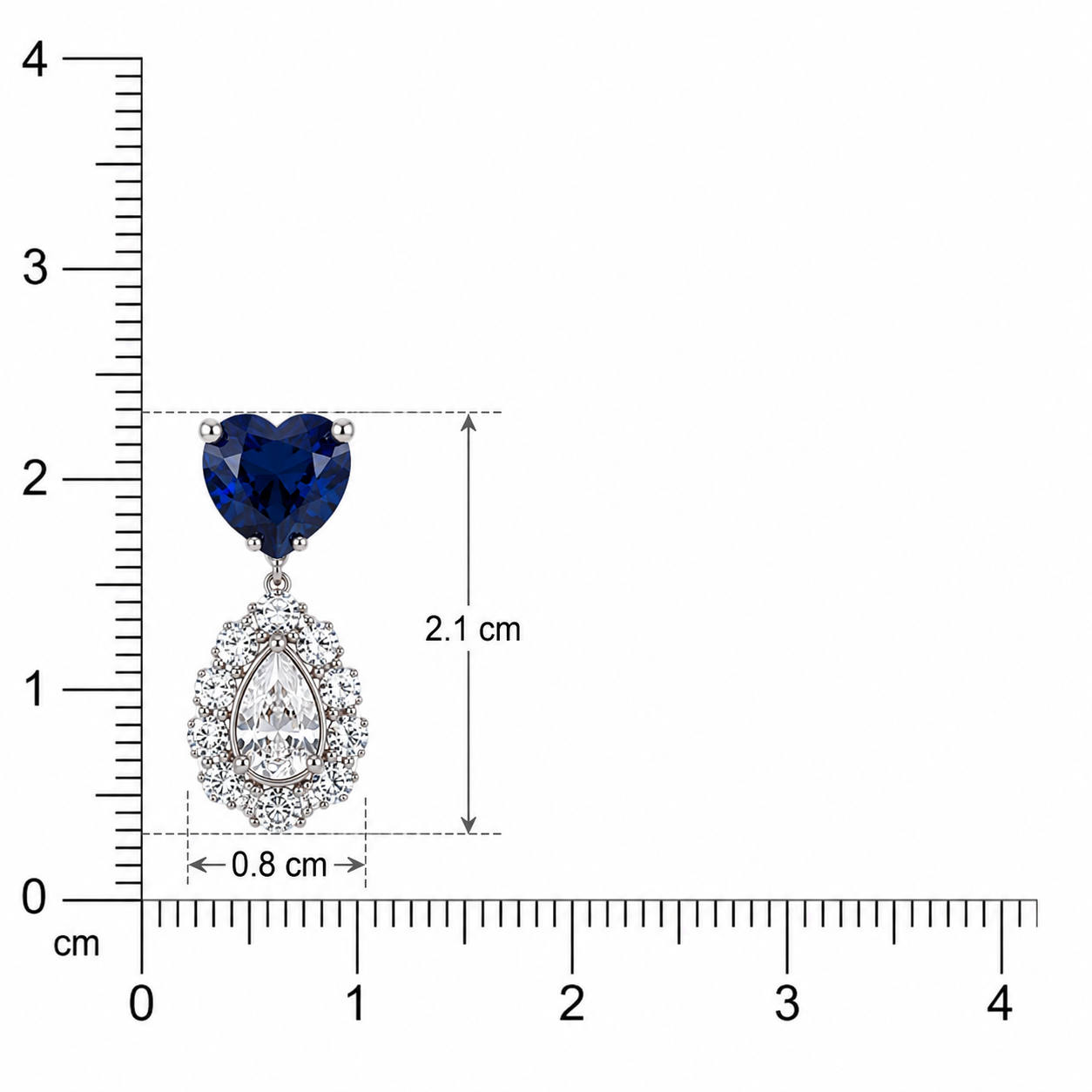 Silver Berlin Heart Earring -Dark Blue