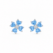 Petal Drama Earring - Blue