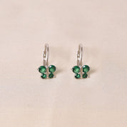 Butterfly Charm Hoops -Green