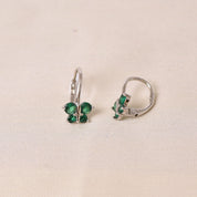 Butterfly Charm Hoops -Green