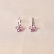 Butterfly Charm Hoops -Pink