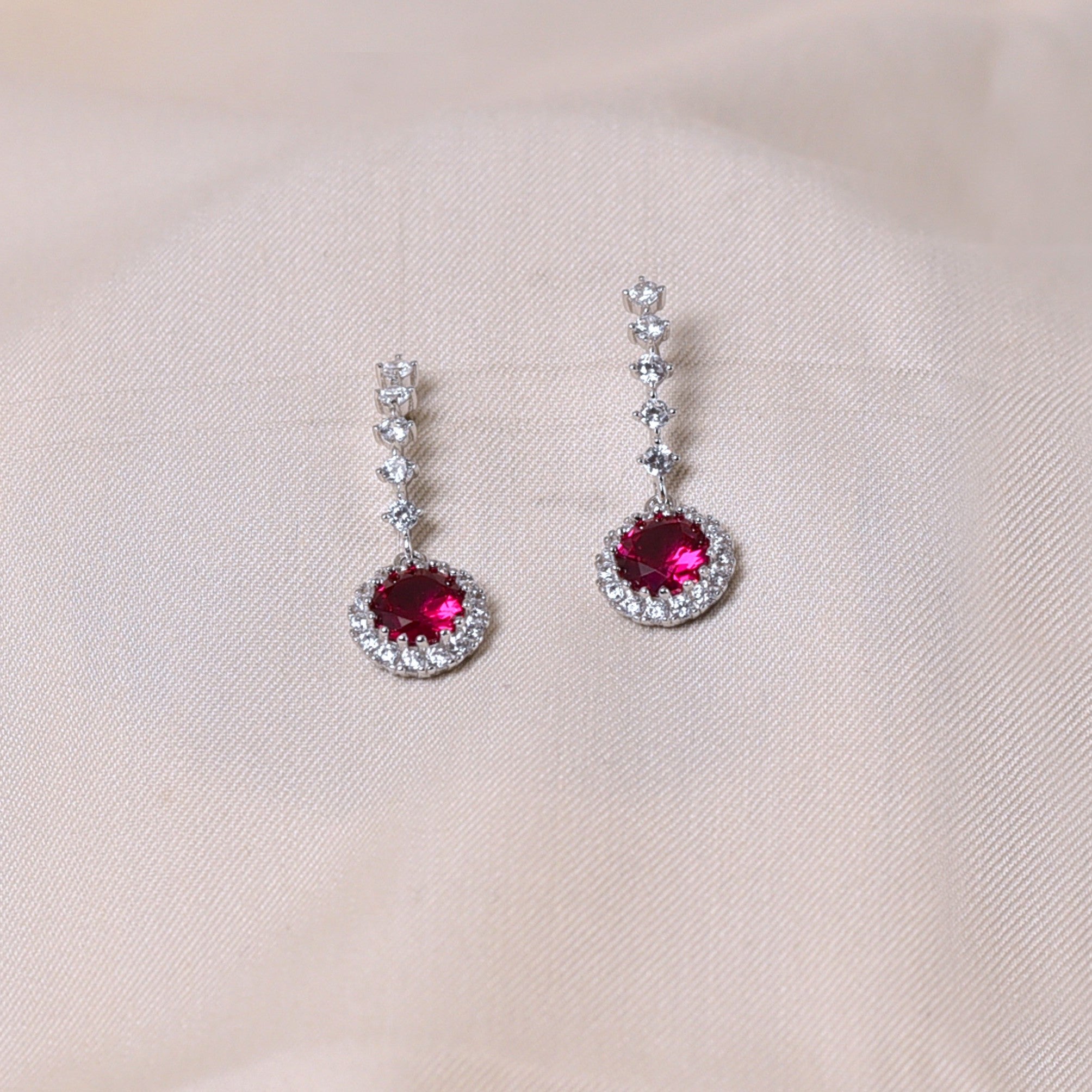 Reena Earrings - Dark Pink