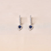 Reverse Drop Nita Earrings - Dark Blue