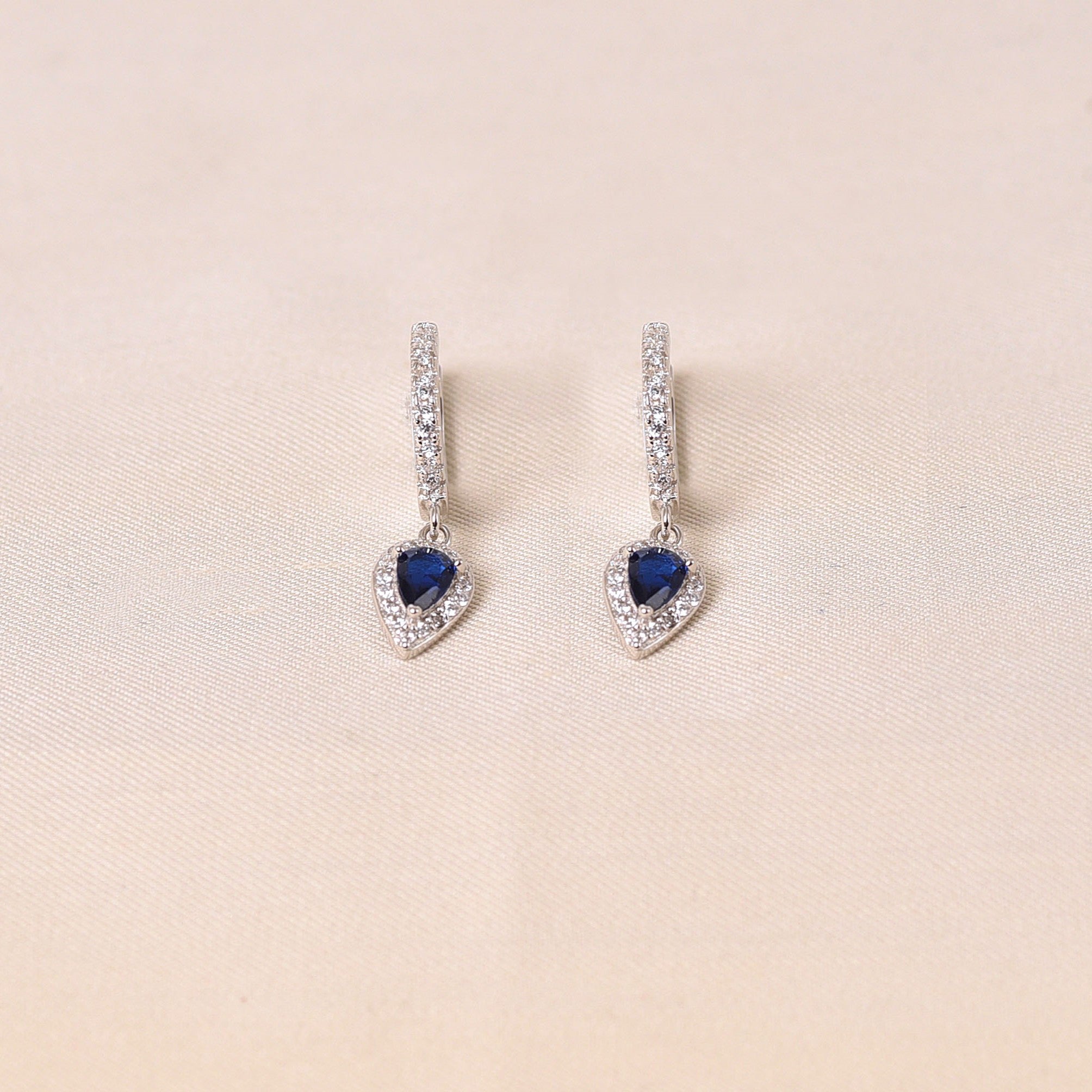 Reverse Drop Nita Earrings - Dark Blue