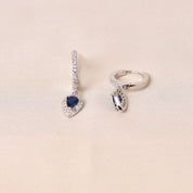 Reverse Drop Nita Earrings - Dark Blue