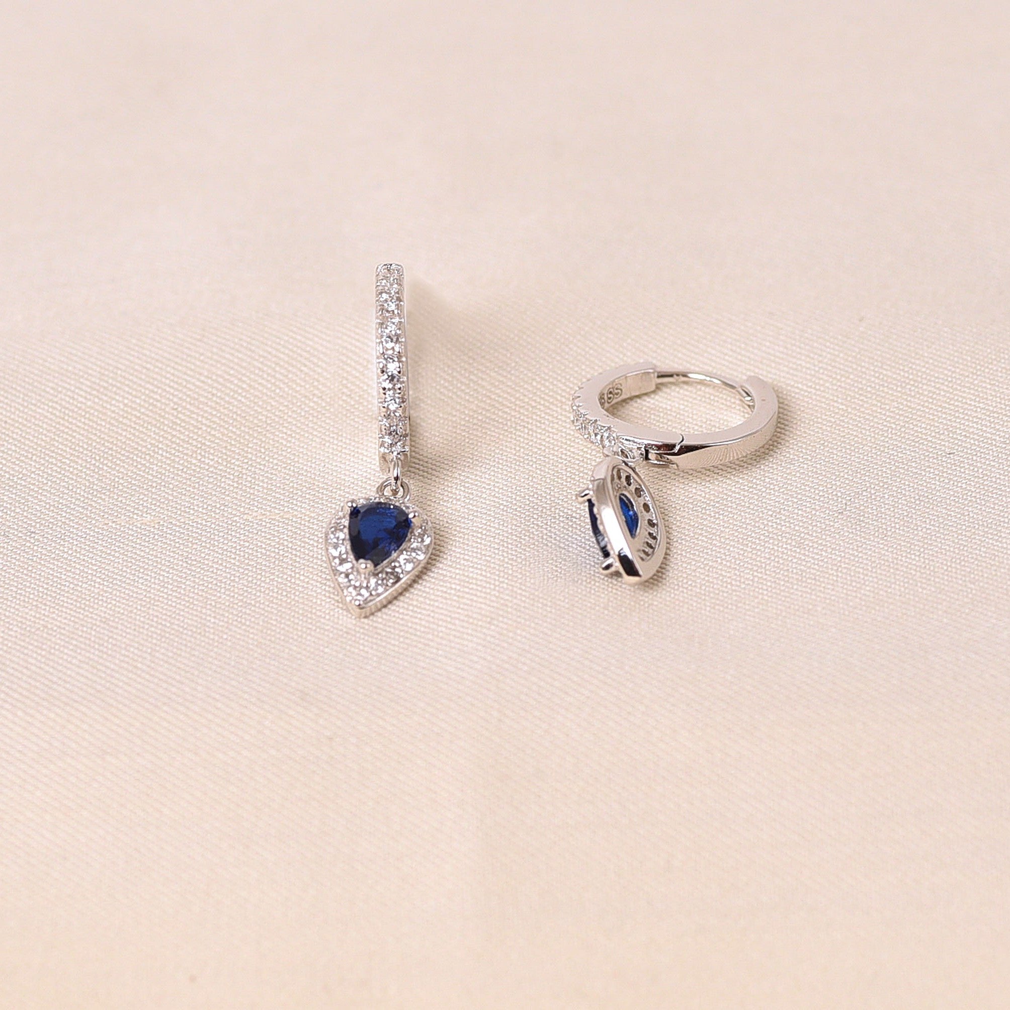 Reverse Drop Nita Earrings - Dark Blue