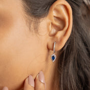 Reverse Drop Nita Earrings - Dark Blue