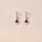 Reverse Drop Nita Earrings - Dark Pink