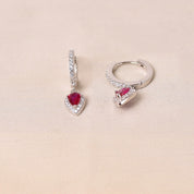 Reverse Drop Nita Earrings - Dark Pink