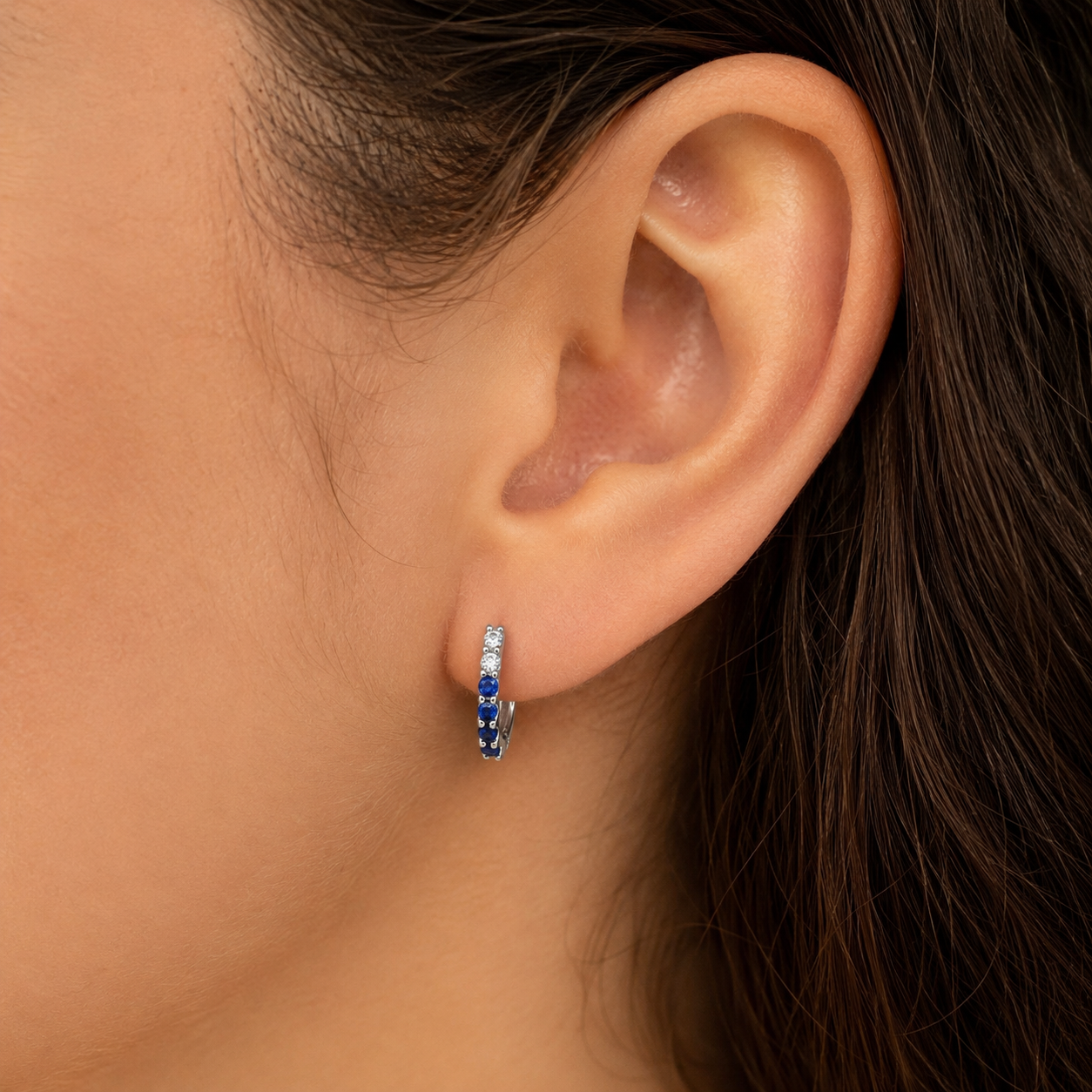 Tine Diamond Earring - Blue