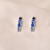 Dark Blue  Crystal Huggie Earring