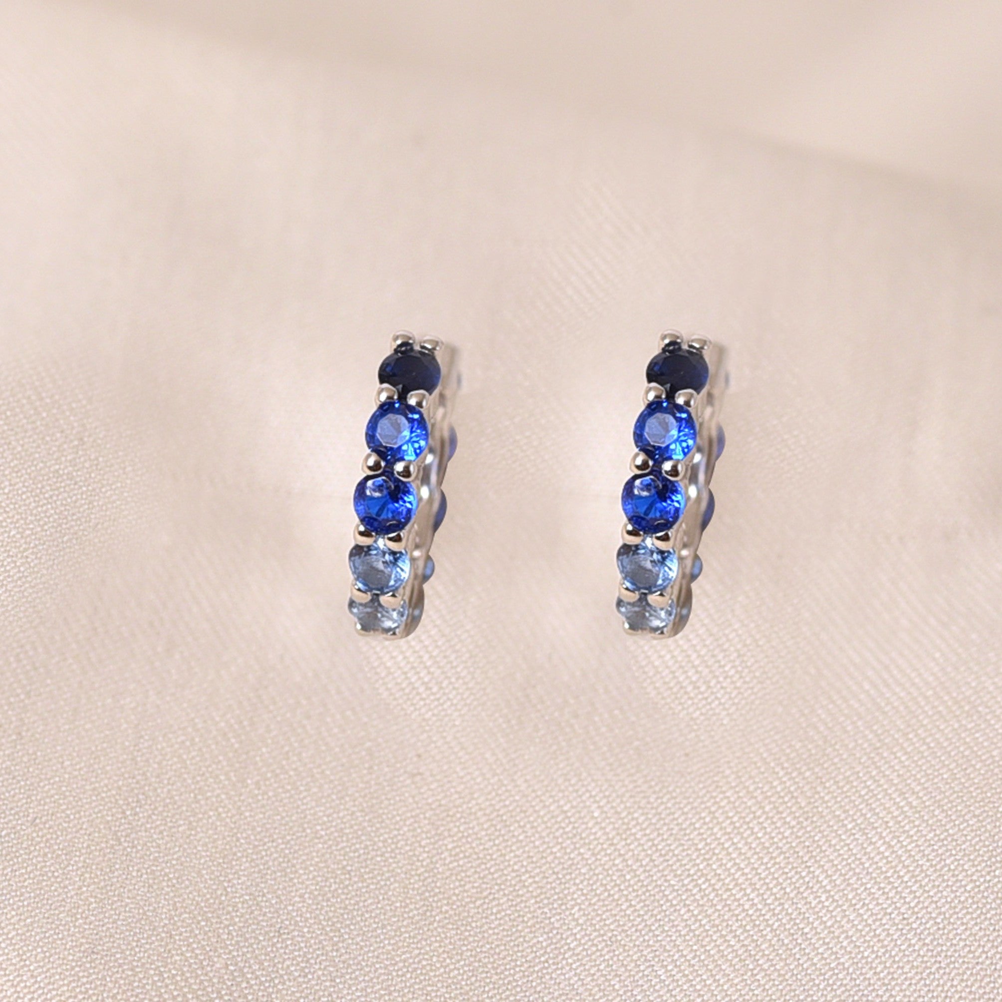 Dark Blue  Crystal Huggie Earring
