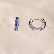 Dark Blue  Crystal Huggie Earring
