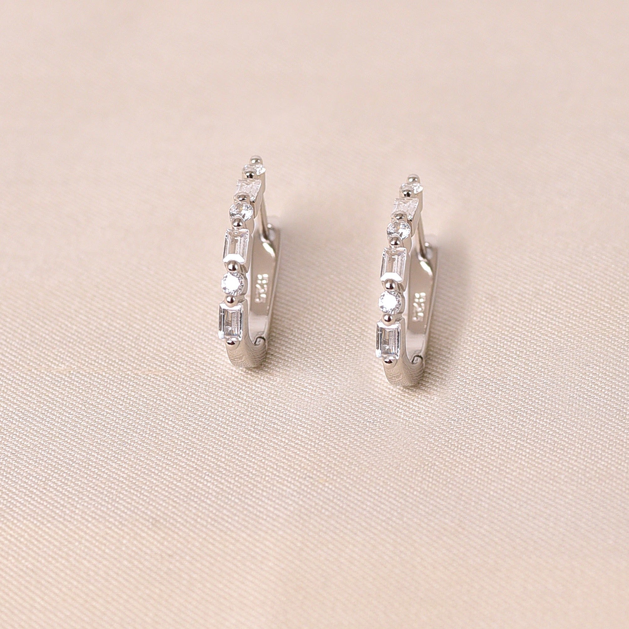 Crystal Hoops Earring