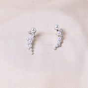Pearl & Diamond Silver Cuff Earring